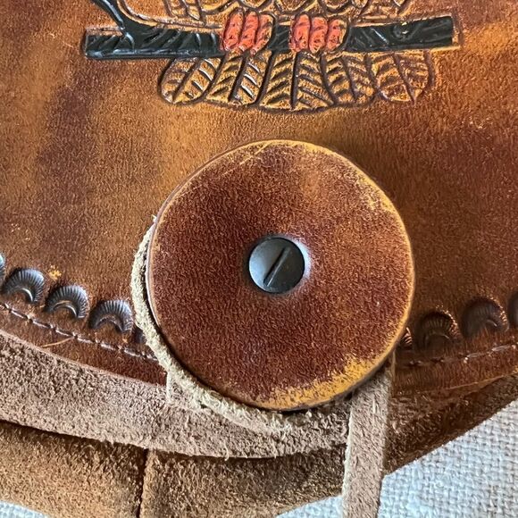 Vintage Hand Tooled OWL Mini Leather Bag - Picture 6 of 15